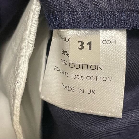 King & Tuckfield Men's Navy Blue Cuffed Shorts Pleated Button Fly Sz 31 NWT - Picture 5 of 9